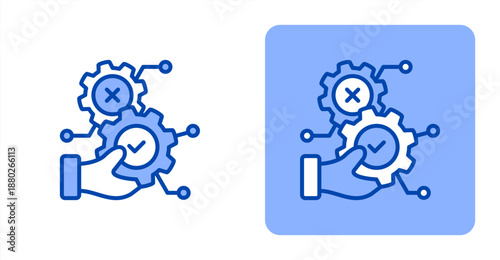 Feasibility Line Color  Two-tone color and contrasting background icon illustration