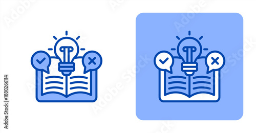Feasibility Studies Line Color  Two-tone color and contrasting background icon illustration
