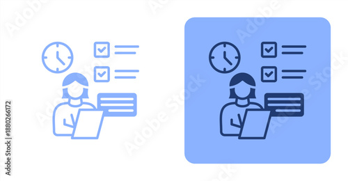 User Testing Mixed  Two-tone color and contrasting background icon illustration