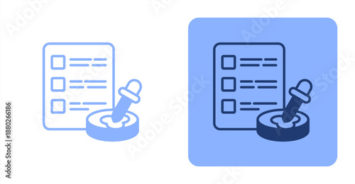 Lab Testing Mixed  Two-tone color and contrasting background icon illustration