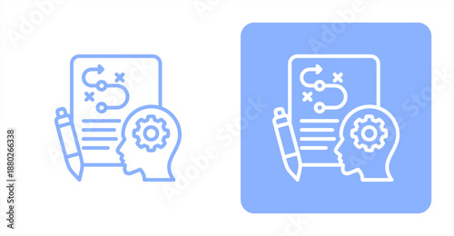 Project Planning Line  Two-tone color and contrasting background icon illustration