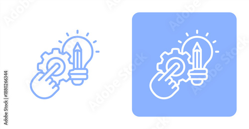 Engineering Design Line  Two-tone color and contrasting background icon illustration