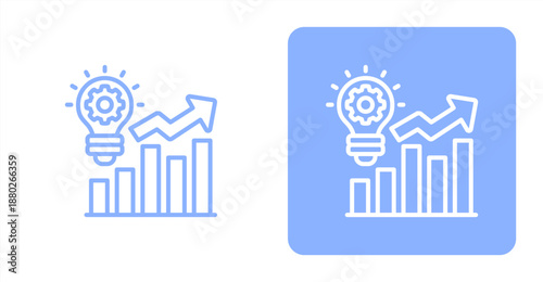 Process Improvement Line  Two-tone color and contrasting background icon illustration
