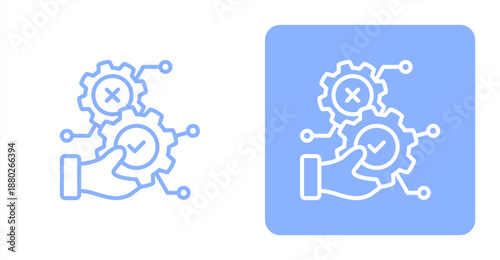 Feasibility Line  Two-tone color and contrasting background icon illustration