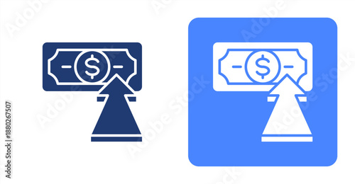 Purpose Glyph  Two-tone color and contrasting background icon illustration