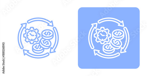 Consistency Line  Two-tone color and contrasting background icon illustration