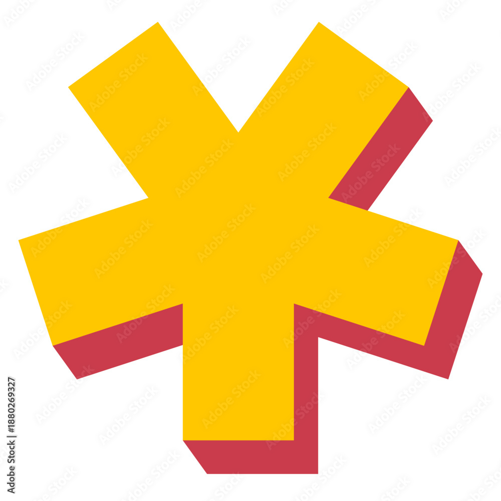 Obraz premium 3D Asterisk Square star Element