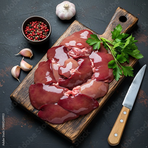 新鮮なレバーの輝き