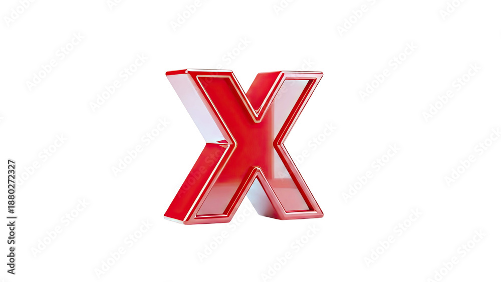 Obraz premium Red Letter X 3D Render