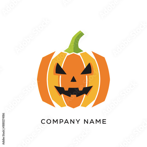 Halloween Pumpkin with Scary Face Design.