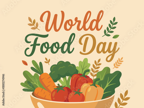 World Food Day Celebration with Fresh Vegetables.