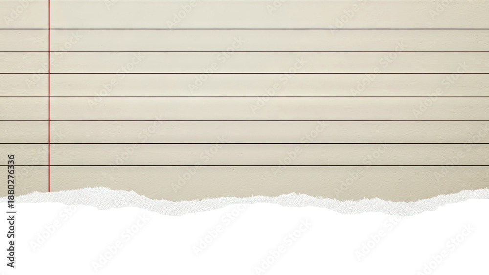 Naklejka premium Lined Paper with Torn Edge Background