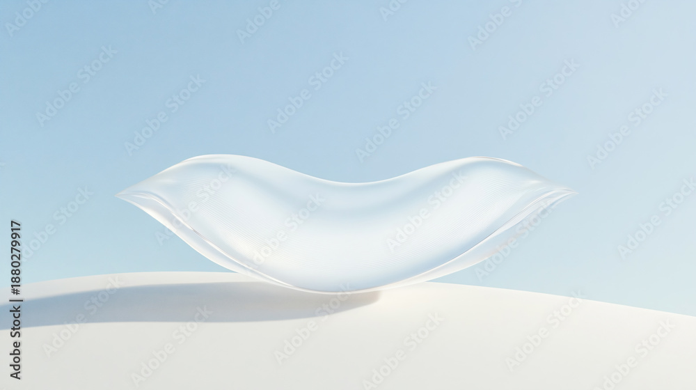Obraz premium Flowing white cloth background, Pastel color transparent silk fabric flowing by wind, close-up. 