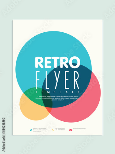 stylish retro flyer template or brochure design for business purpose