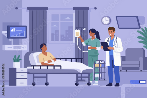 Hospital Room With Patients