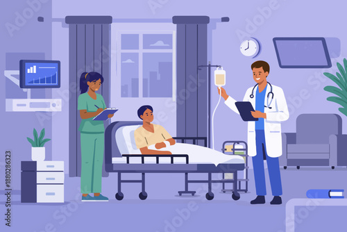 Hospital Room With People
