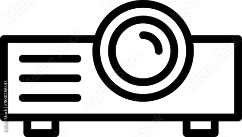 Black projector icon - outline