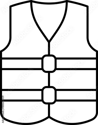 Black safety vest icon - outline