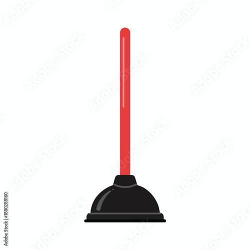 Toilet Plunger with Red Handle