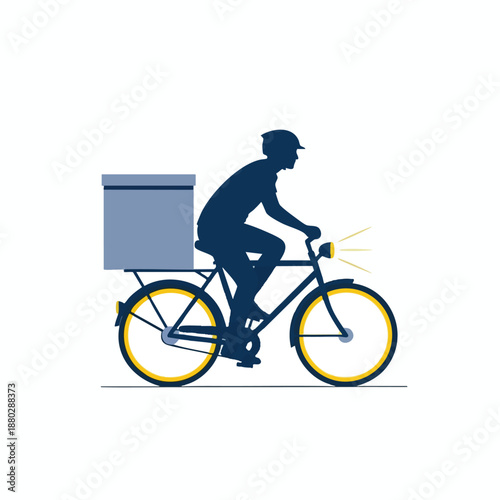 Cyclist Delivering Goods on Bicycle