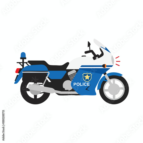 Police Motorcycle Illustration