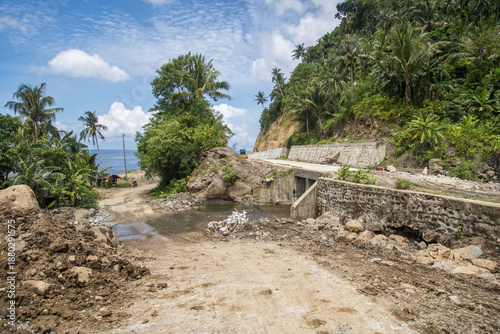 Dangerous roads in the Philippines due to severe weather and landslides