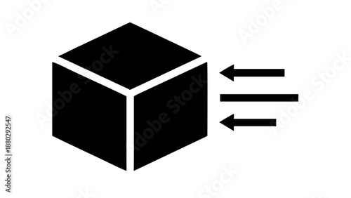 Fast Shipping Delivery Box Icon - Express Parcel Service Vector Silhouette