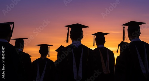 夕焼けの卒業生たち