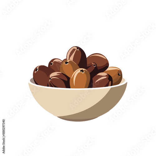 Traditional Iftar Breaking Fast Food Icon Isolated