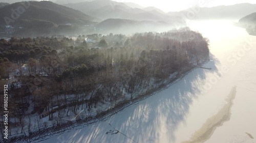 한국 남이섬의 겨울