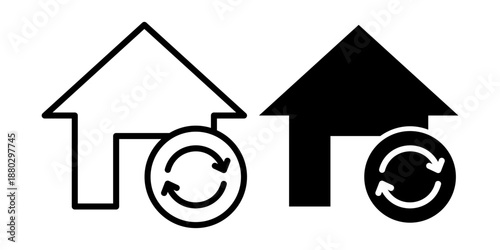 Home Update Black Icon Bundle for House System Refresh and Digital Interface Projects