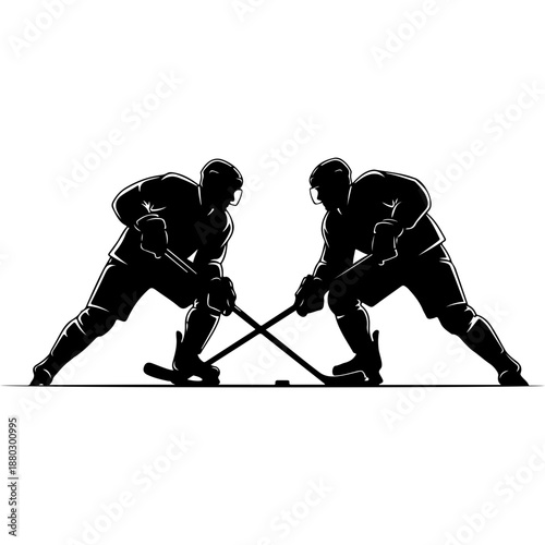 Hockey Players Face-Off