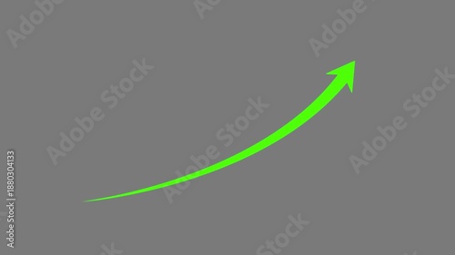 Abstract arrow business graph icon animation background. arrow rising transparent channel. Abstract arrow growth chart of economy icon animated down to up arrow animation direction animation.