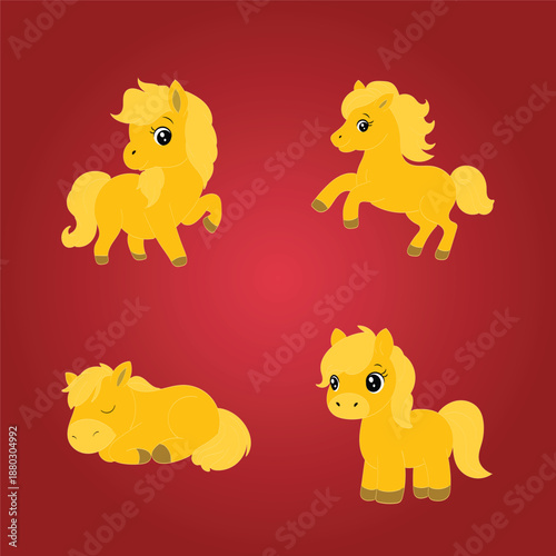 Cute Cartoon Ponies Set