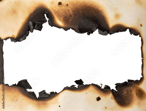 焼き焦げた古紙のテクスチャ（背景透明）/Burnt old paper texture (transparent background)