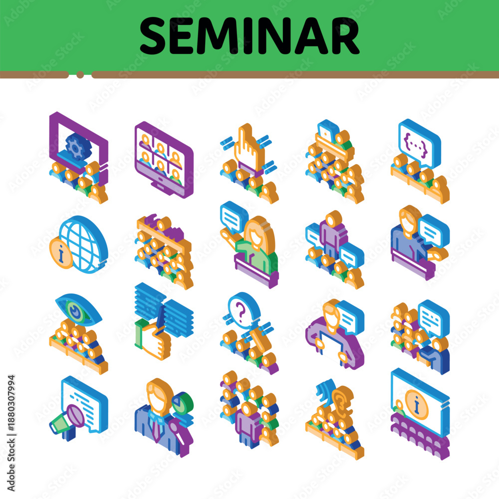 Fototapeta premium Pixel Art Isometric Business Icons With Technology And People