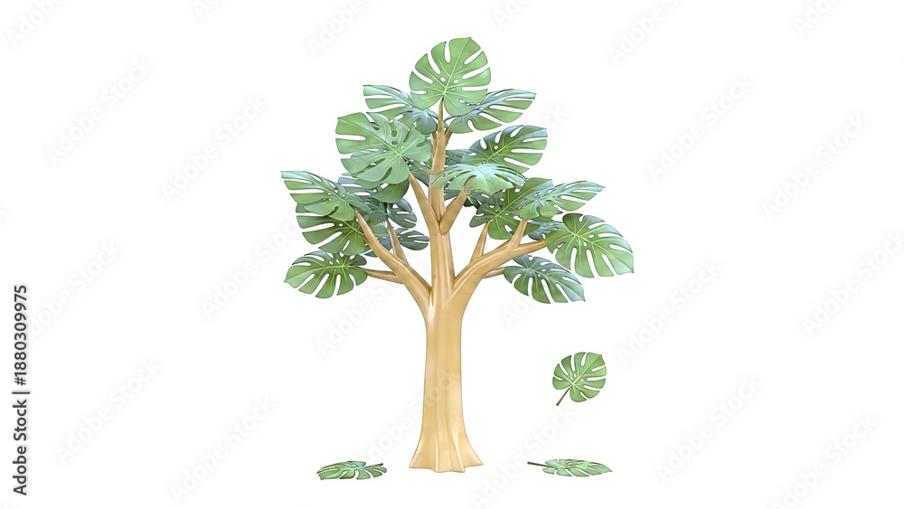 Obraz premium Monstera Tree with Large Split Leaves