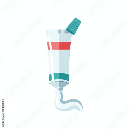 Squeezed Tube of Cream or Ointment