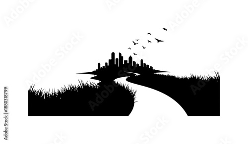 Silhouette of Park City Skyline