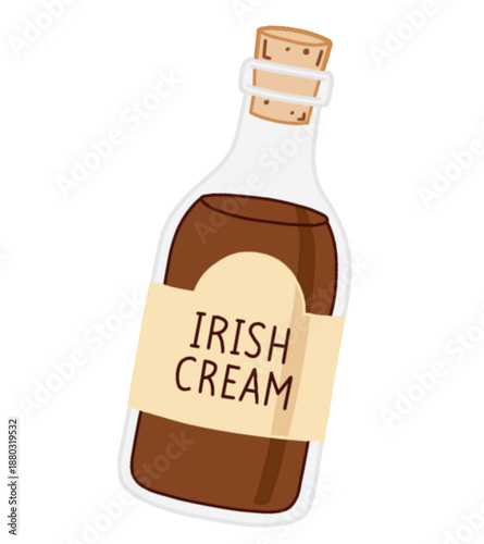 Bottle of Irish Cream Liqueur Illustration