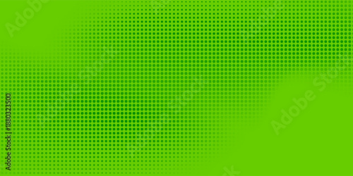 Green gradient halftone dots with green pattern texture background. Natural modern dots halftone effect. Mesh effect style. Comic pop art. Vector illustration