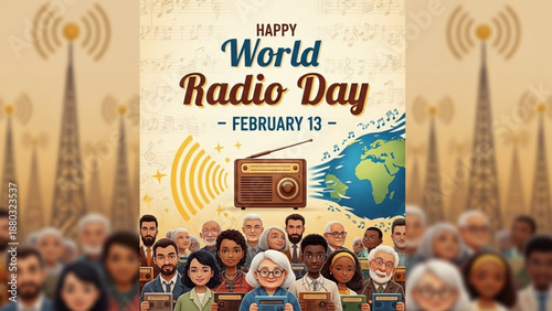 Diverse crowd celebrates world radio day on february 13