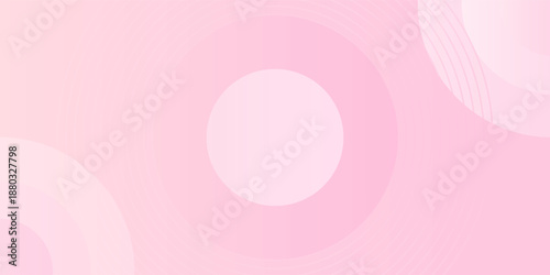 Abstract minimalist banner pastel pink color with circles shapes background
