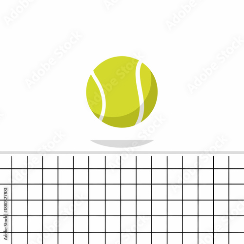 Close up of a tennis ball passing over the net