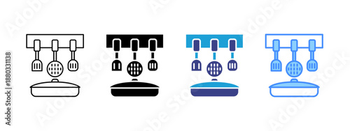 Kitchenware icon set multiple style collection