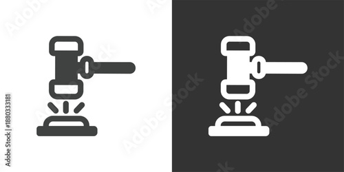 Business Law Gavel icon. Solid glyph series icon