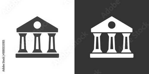 Bank or Institution Building icon. Solid glyph series icon