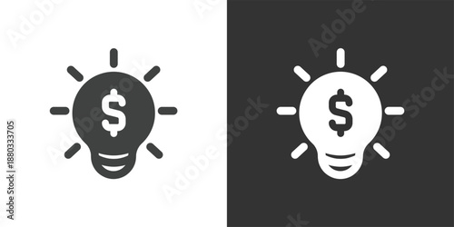 Profit-Oriented Business Idea icon. Solid glyph series icon