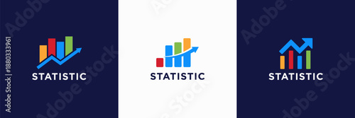 accounting and financial statistic logo design.growth diagram bar icon. usable for investment , marketing icon presentation.