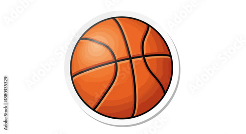 Illustration of a basketball emphasizing sport, athleticism, and recreation related themes